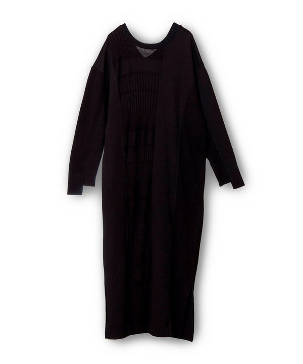 2-way switching RIB knit dress