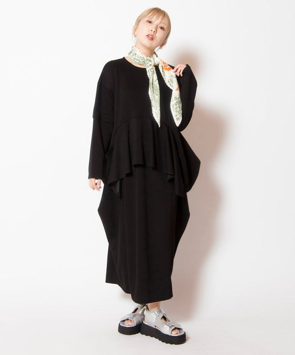 Printed Pleated Scarf