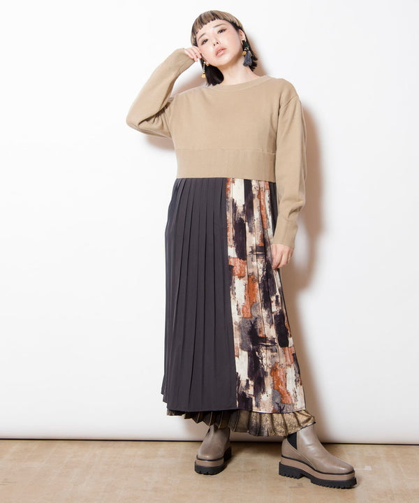 2WAYバックプリーツニットカーディガン