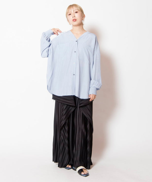 Drawstring hem oversized shirt