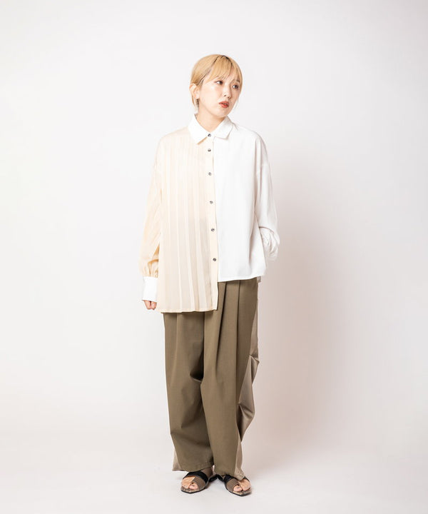 Asymmetrical pleated blouse