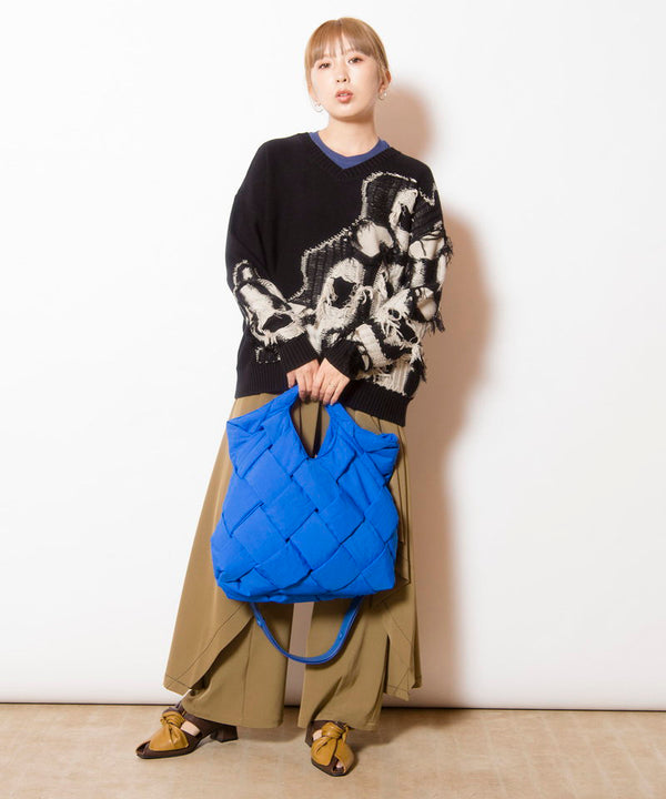 Cross knit 3-way bag