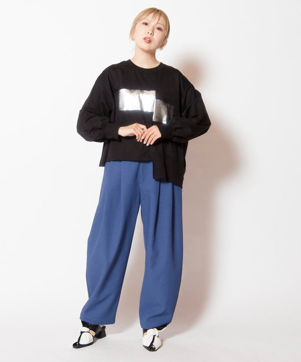 Foil print switch pullover