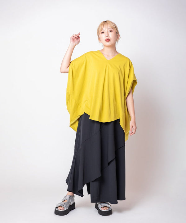 V-neck Side Drape Pullover