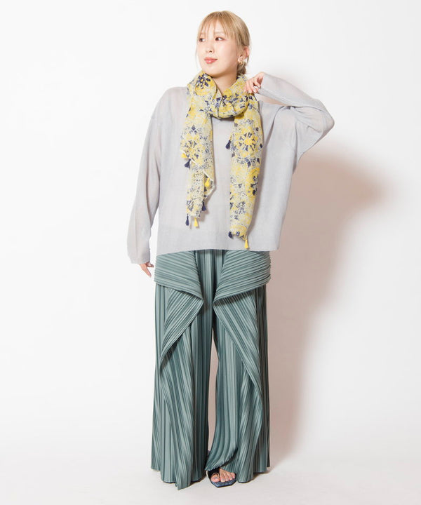 Tassel Hem Print Stole