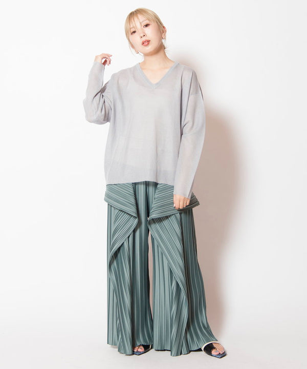 シアーバックタックニットプルオーバー