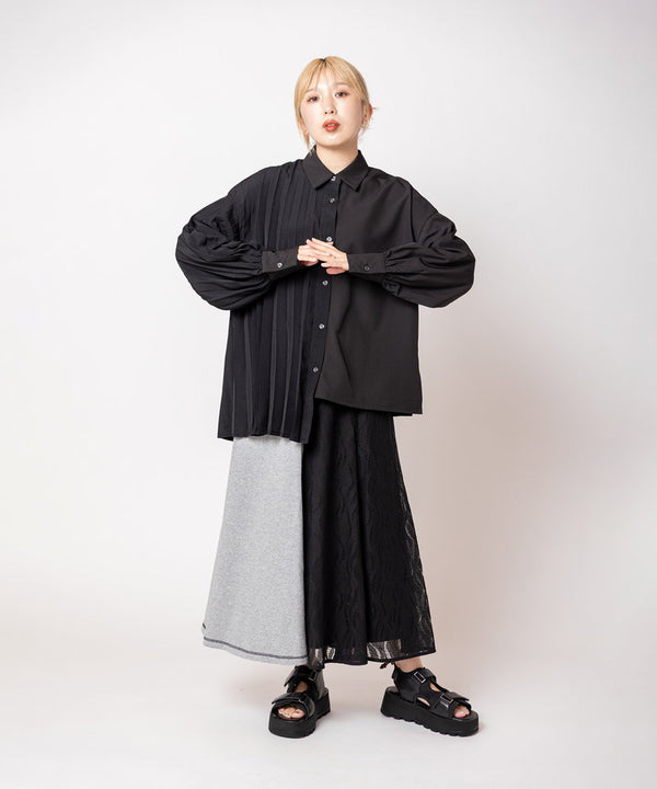 Asymmetrical pleated blouse