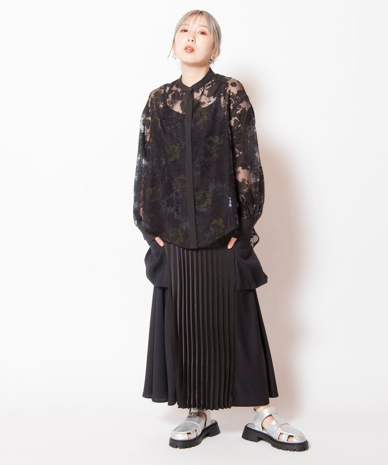 【Narcissus】シアーシャツ　¥15,400 新品・未使用 Narcissus シアー半袖シャツ - メルカリ