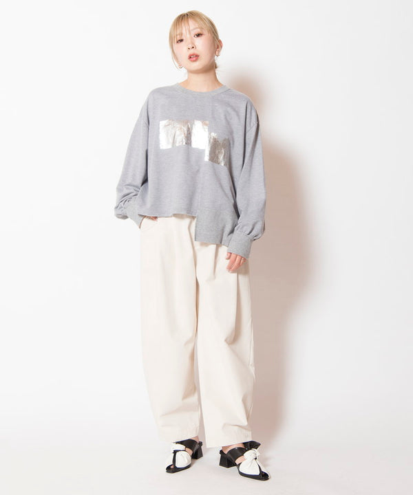 Foil print switch pullover