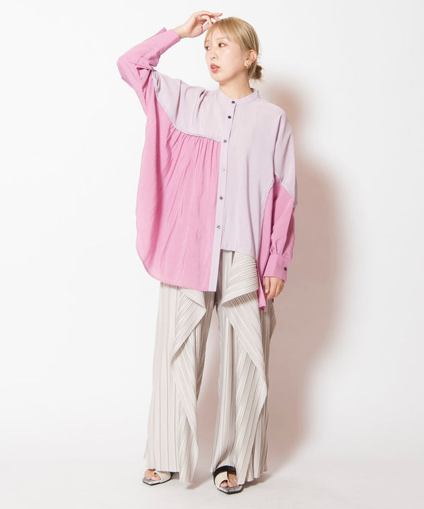 Two-tone dolman blouse