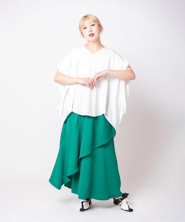 V-neck Side Drape Pullover