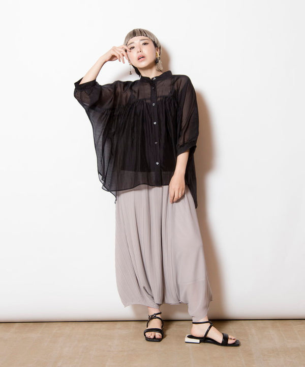 シアードルマンギャザーブラウス