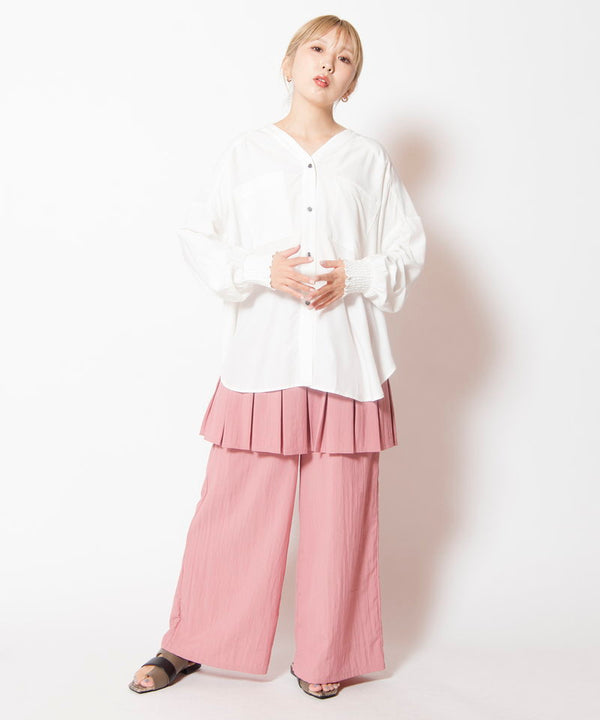 Drawstring hem oversized shirt