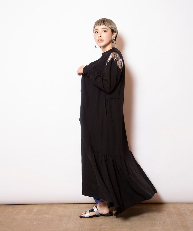 Y's 黒 変形 ロングベスト ジレ ワンピース アシンメトリー 2 アシンメトリーロングジレ – OSMOSIS・NO ID.