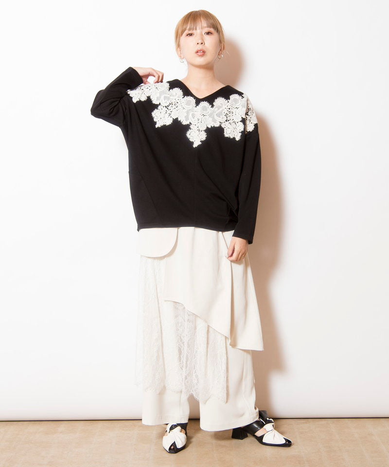 ☆新品☆ OSMOSIS レースモチーフＶネックプルオーバー レースモチーフVネックプルオーバー – OSMOSIS・NO ID.