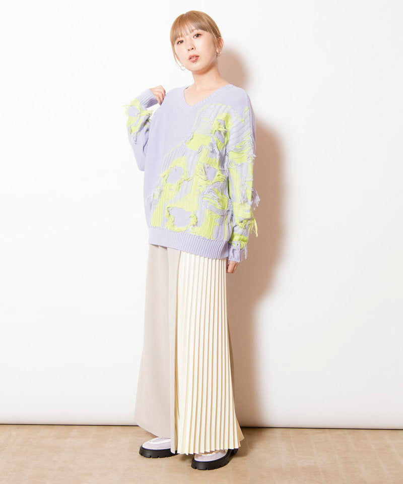 アシンメトリープリーツパンツ – OSMOSIS・NO ID.