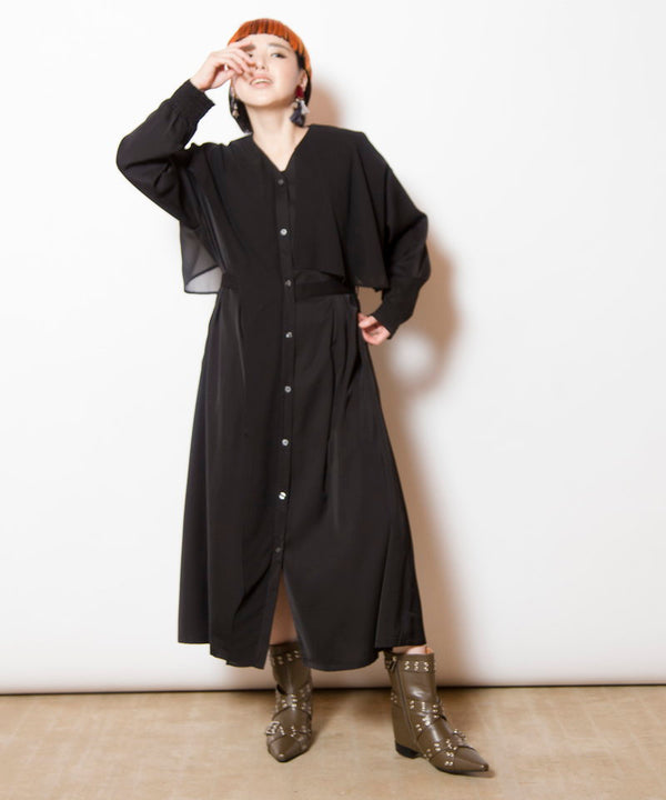 シフォンレイヤードワンピース