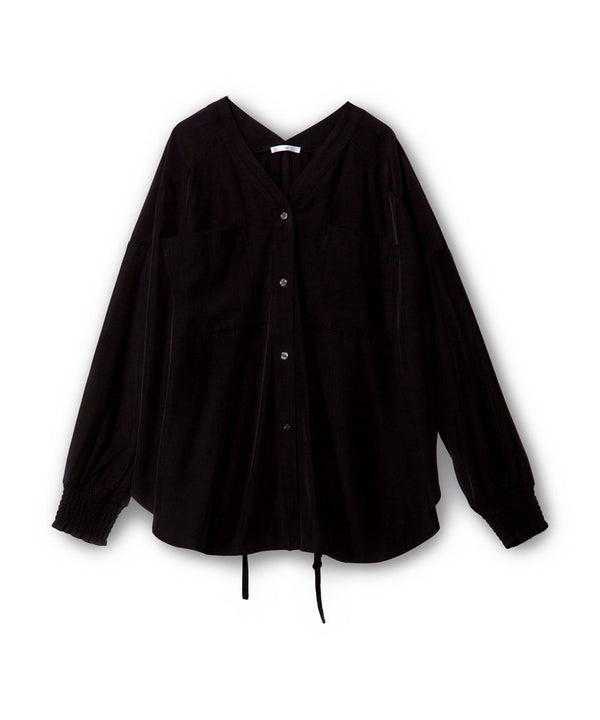Drawstring hem oversized shirt