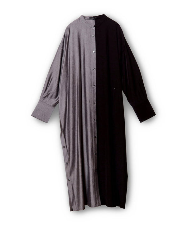 Two-tone button arrangement dress
