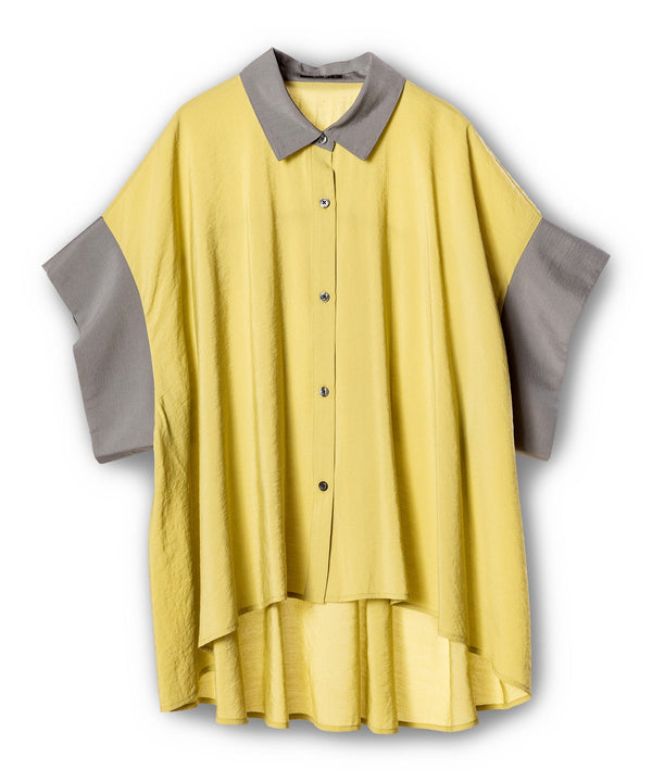 Two-tone Gathered Back Blouse
