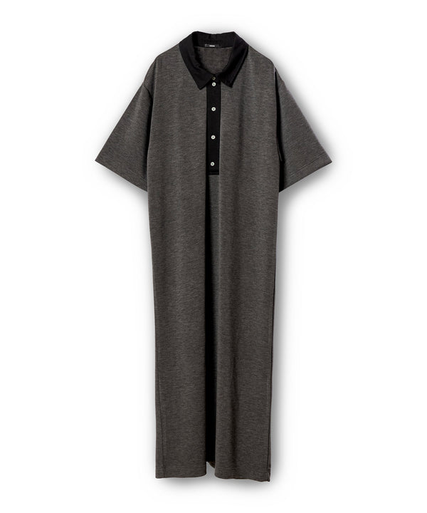 Color-blocked Shirt Collar Dress