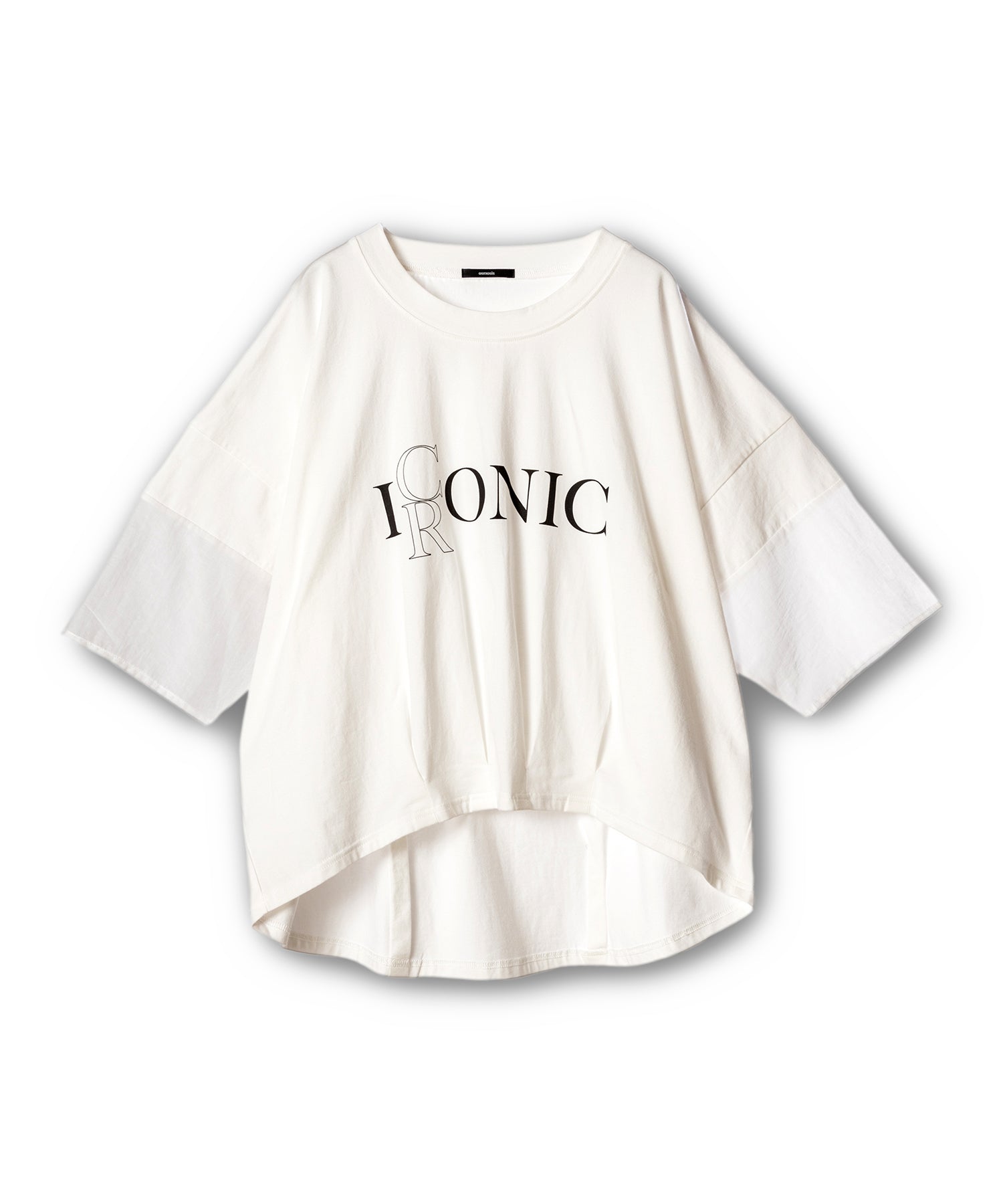 新品タグ付 HYKE シアープリーツTシャツ シアー切替タックプリントTシャツ – OSMOSIS・NO ID.
