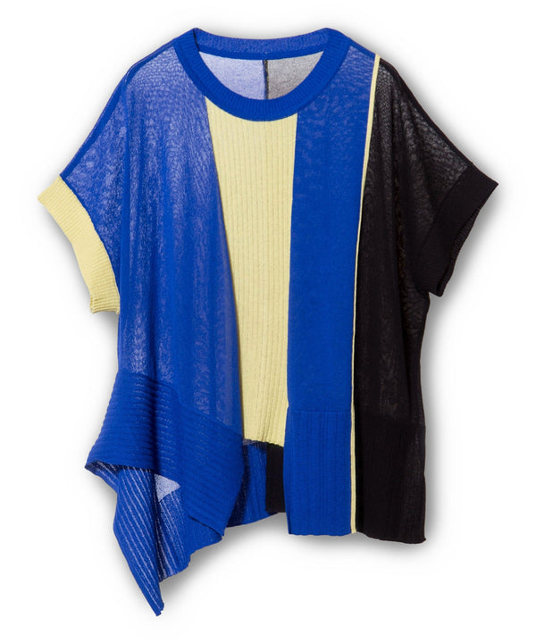 Colorblock Asymmetrical Knit Pullover