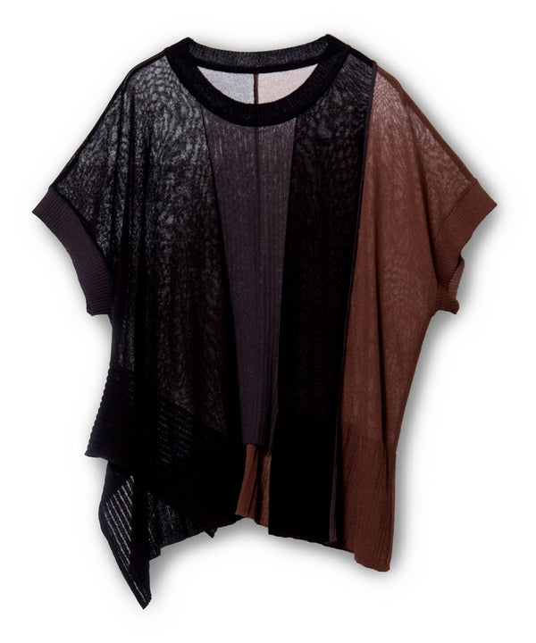 Colorblock Asymmetrical Knit Pullover