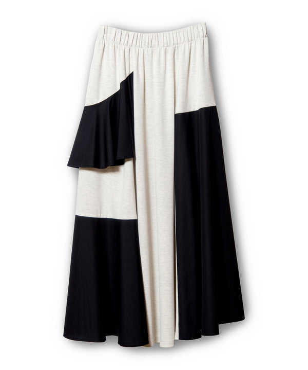 Asymmetrical Switching Flare Skirt