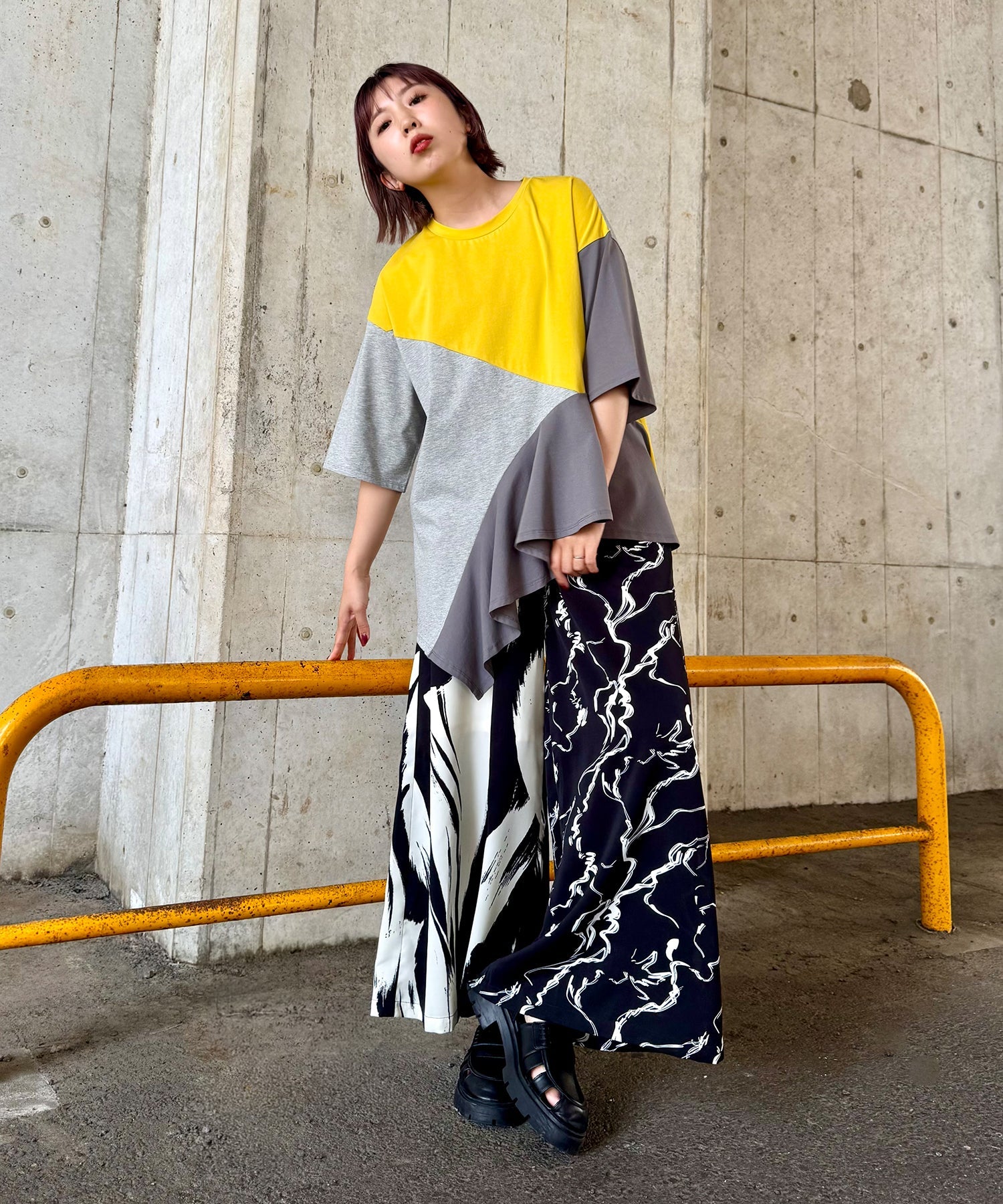 【WEB限定】YELLOW×GRAY styling(159cm)