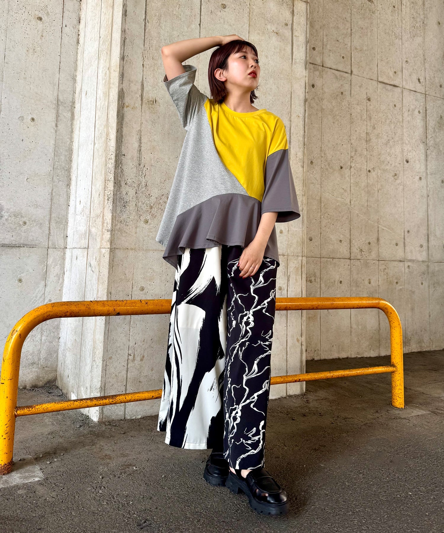 【WEB限定】YELLOW×GRAY styling(159cm)