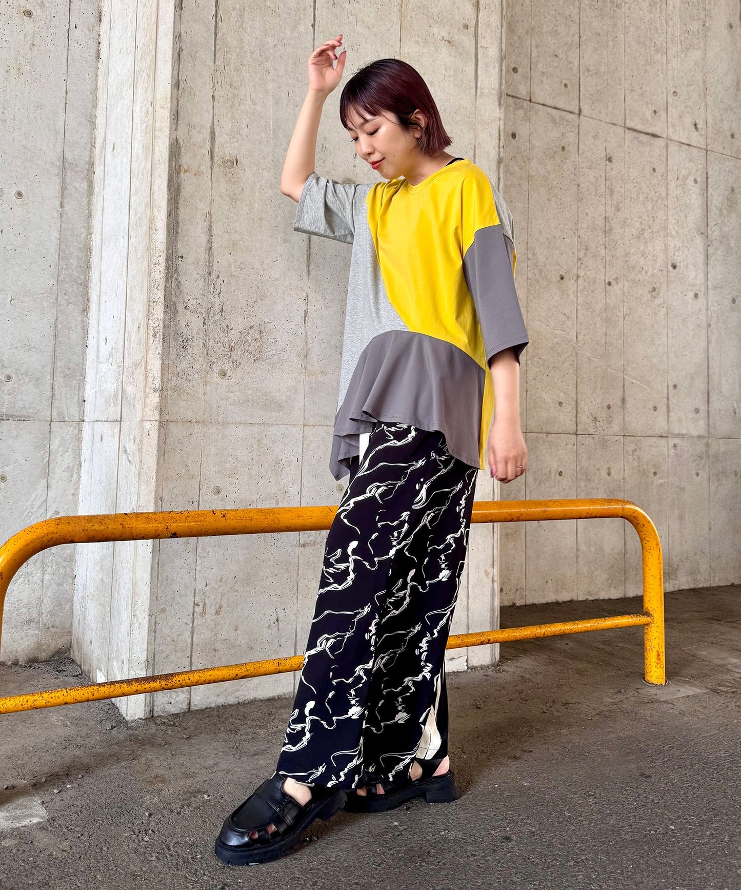 【WEB限定】YELLOW×GRAY styling(159cm)