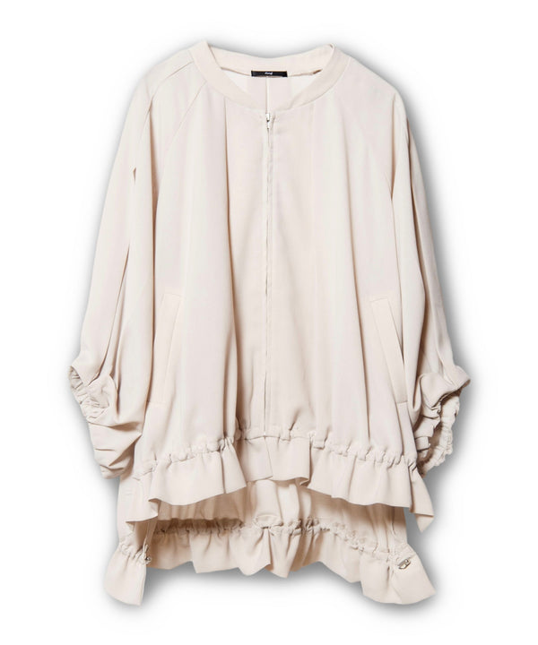 Tuck Sleeve Zip Blouson