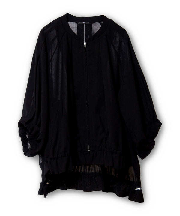 Tuck Sleeve Zip Blouson