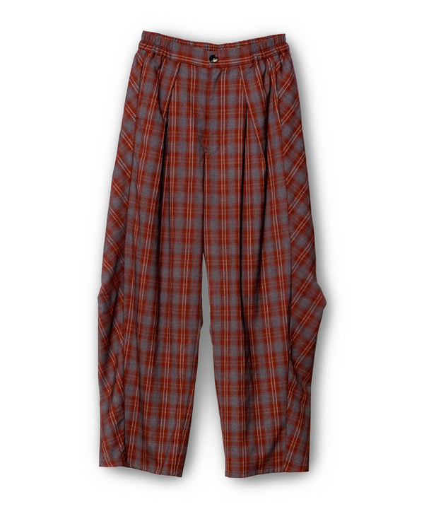Check Tucked Cocoon Pants