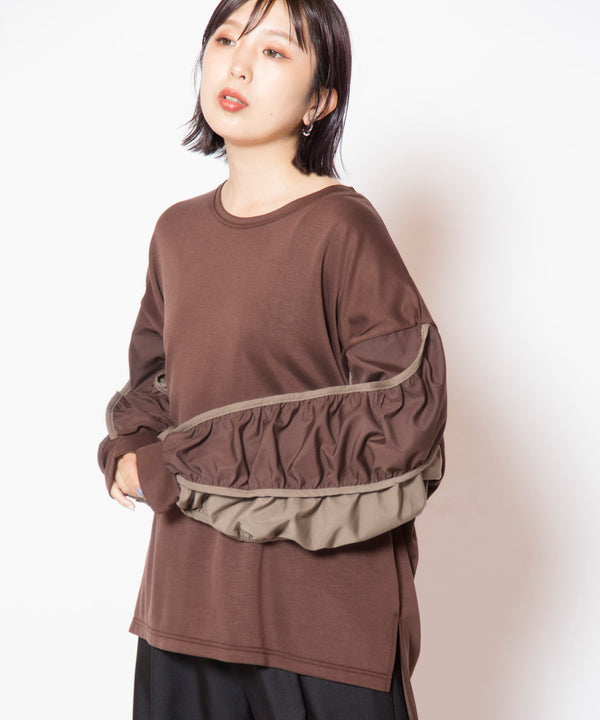Gathered Sleeve Pullover