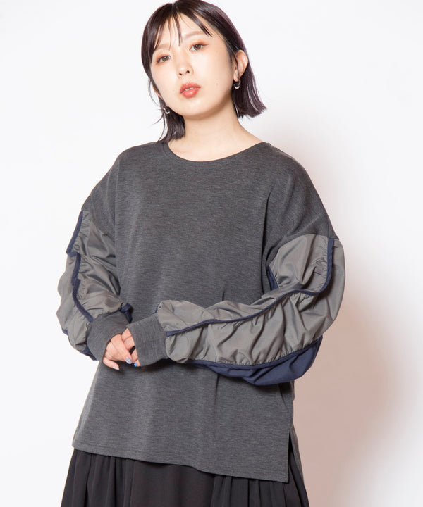 Gathered Sleeve Pullover