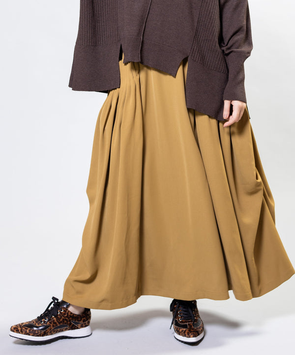 Pintuck Pocket Drape Skirt