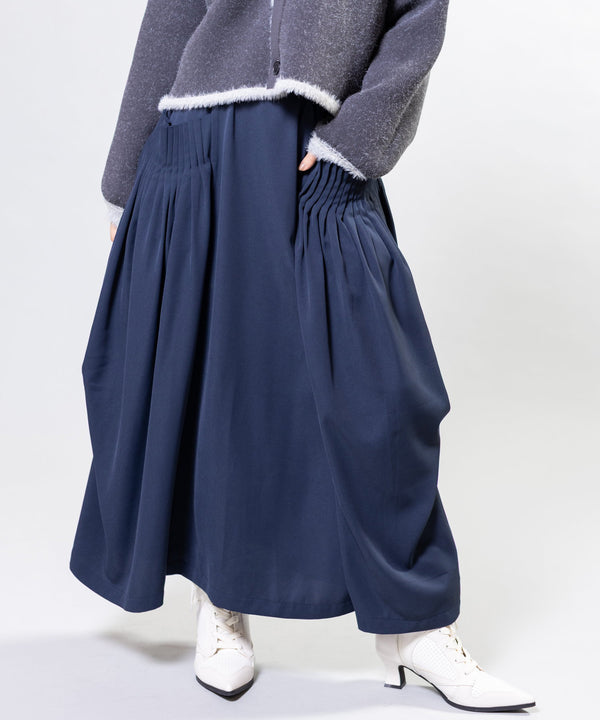 Pintuck Pocket Drape Skirt
