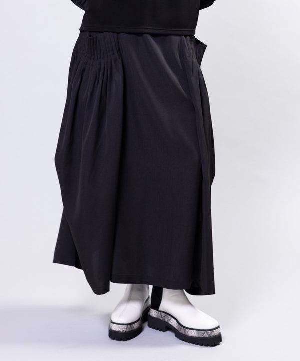 Pintuck Pocket Drape Skirt
