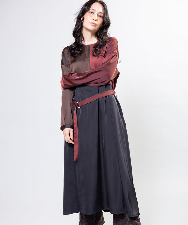 Two-Way Blocking Shirt Dress