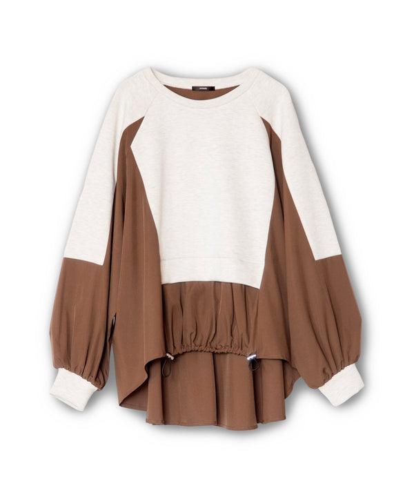 Asymmetrical Hem Pullover with Paneling