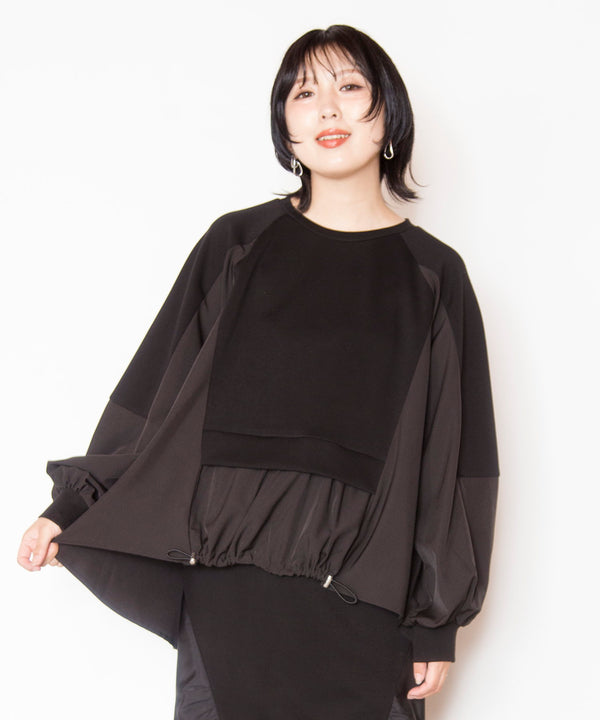 Asymmetrical Hem Pullover with Paneling