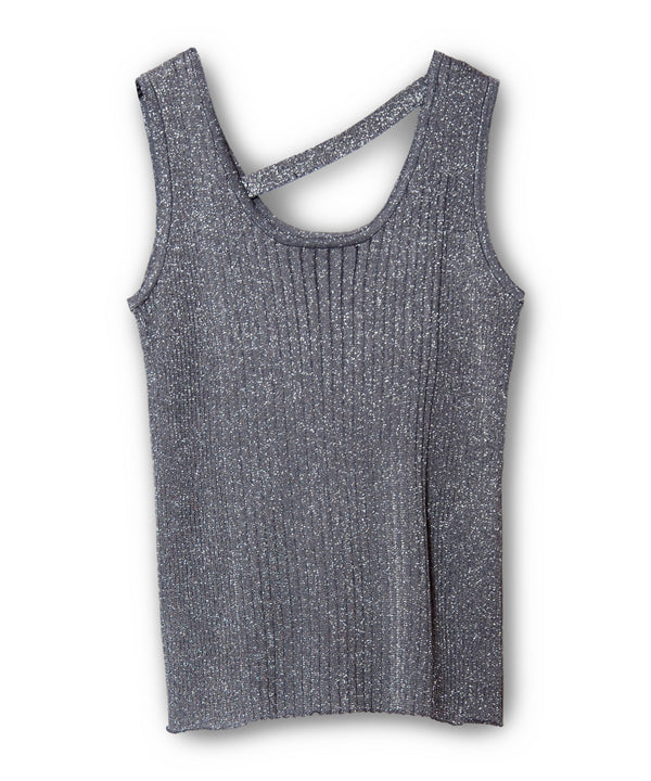 Lame Ribbed Knit Tank Top
