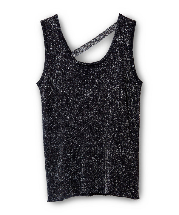 Lame Ribbed Knit Tank Top