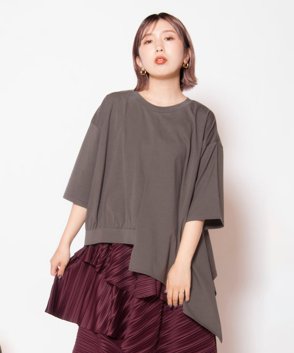 アシンメトリーフレアーTシャツ