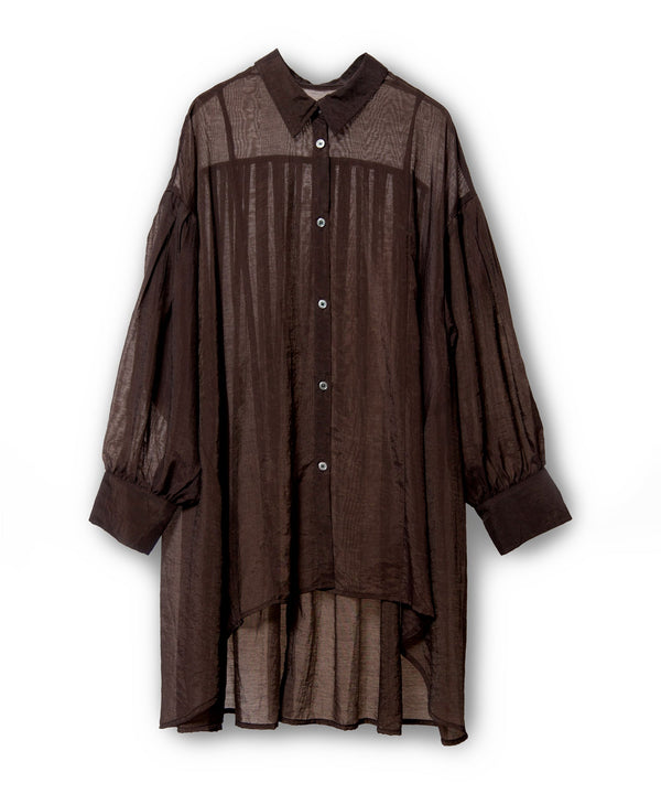 バックタックロングシアーブラウス