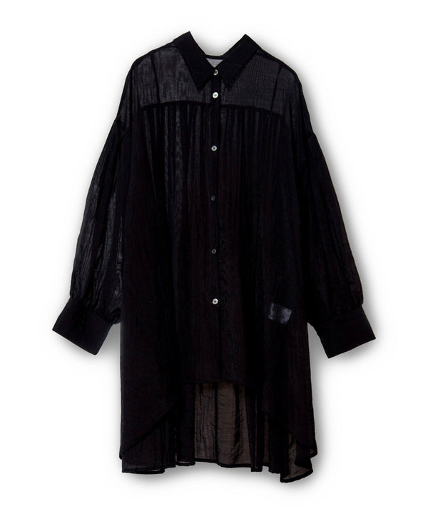 バックタックロングシアーブラウス
