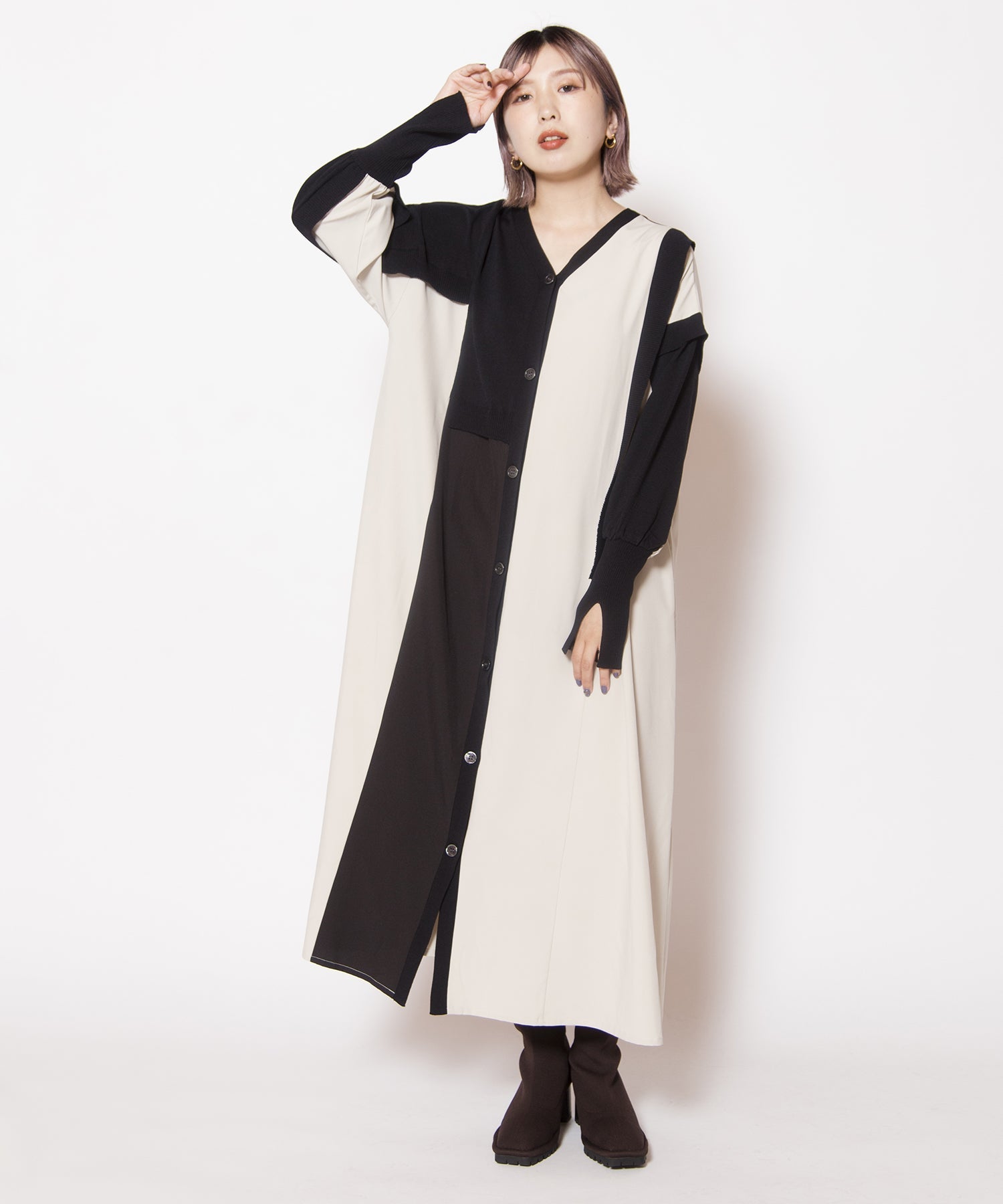 silent and ANDWANG ニットワンピース 2WAY切替ニットワンピース – OSMOSIS・NO ID.