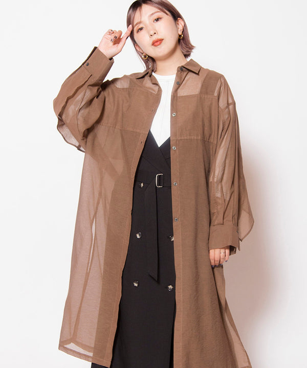 バックレイヤードロングブラウス